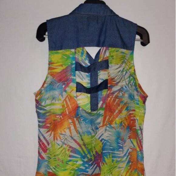 Pre-Loved dots Sleeveless Button Down Blouse Size XL - Picture 5 of 6